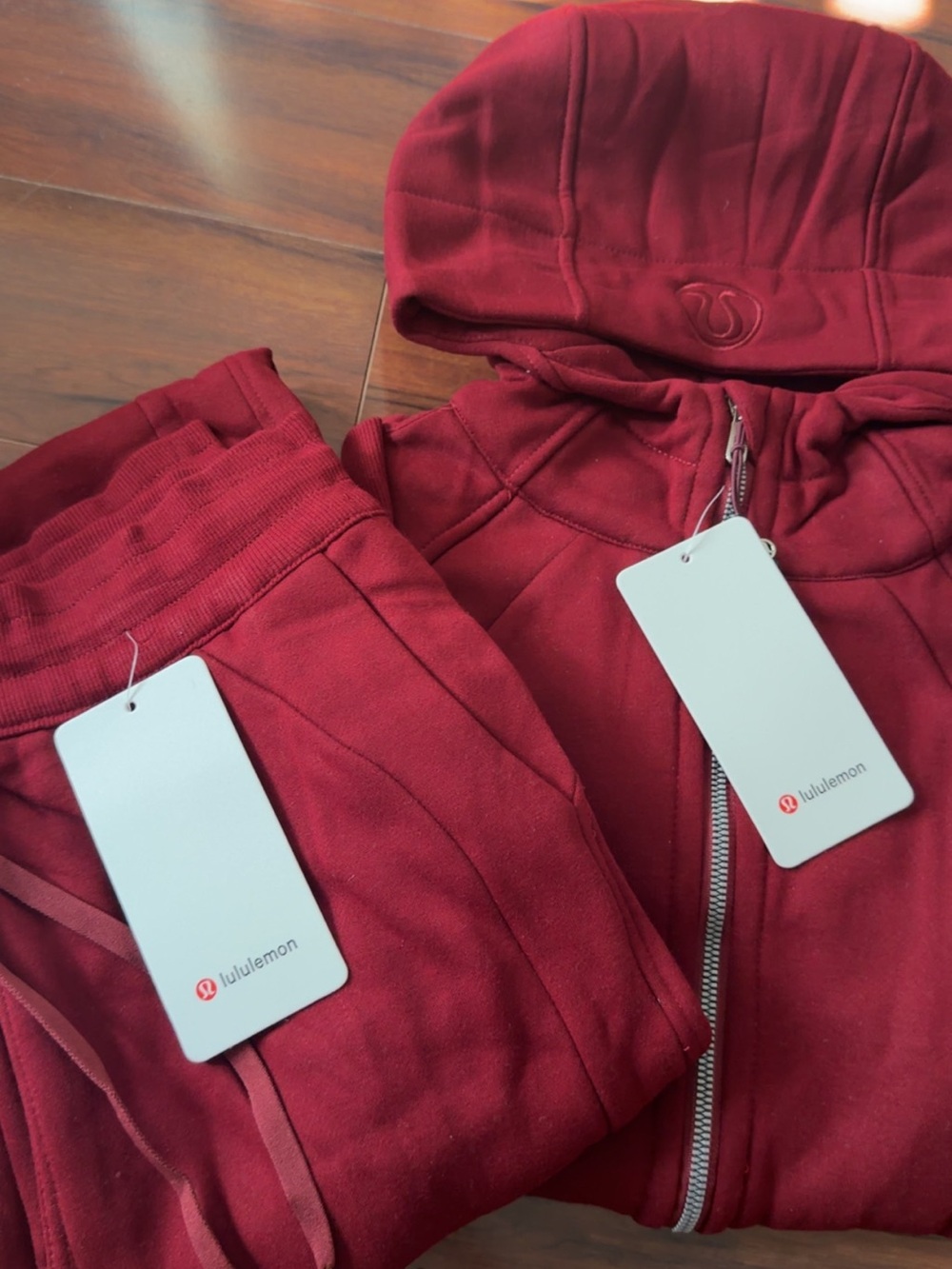 lululemon athletica Women's Burgundy Track Jacket & Joggers Set